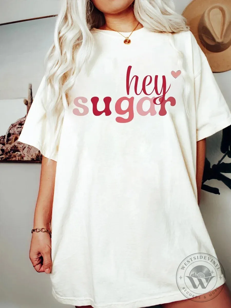 Hey Sugar Valentine's Day Plus Size Cream T-Shirt for Women