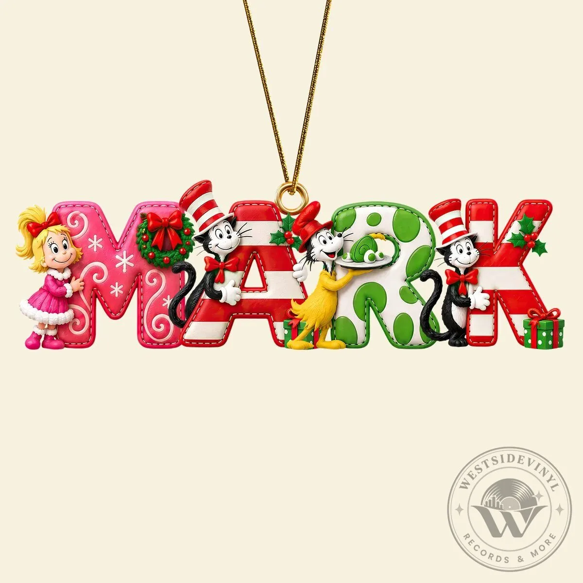 Dr Seuss Inspired Christmas Alphabet Personalized Name Ornament 11 Dr Seuss Inspired Christmas Alphabet Personalized Name Ornament