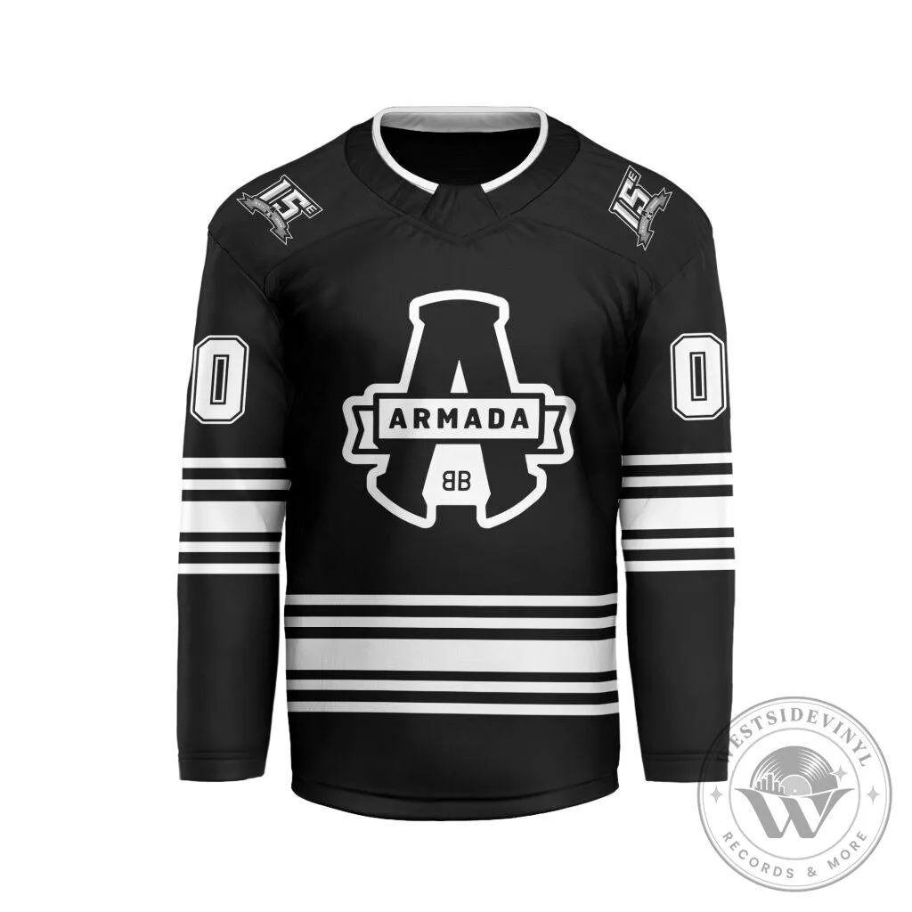 Blainville-Boisbriand Armada Black and White Hockey Jersey