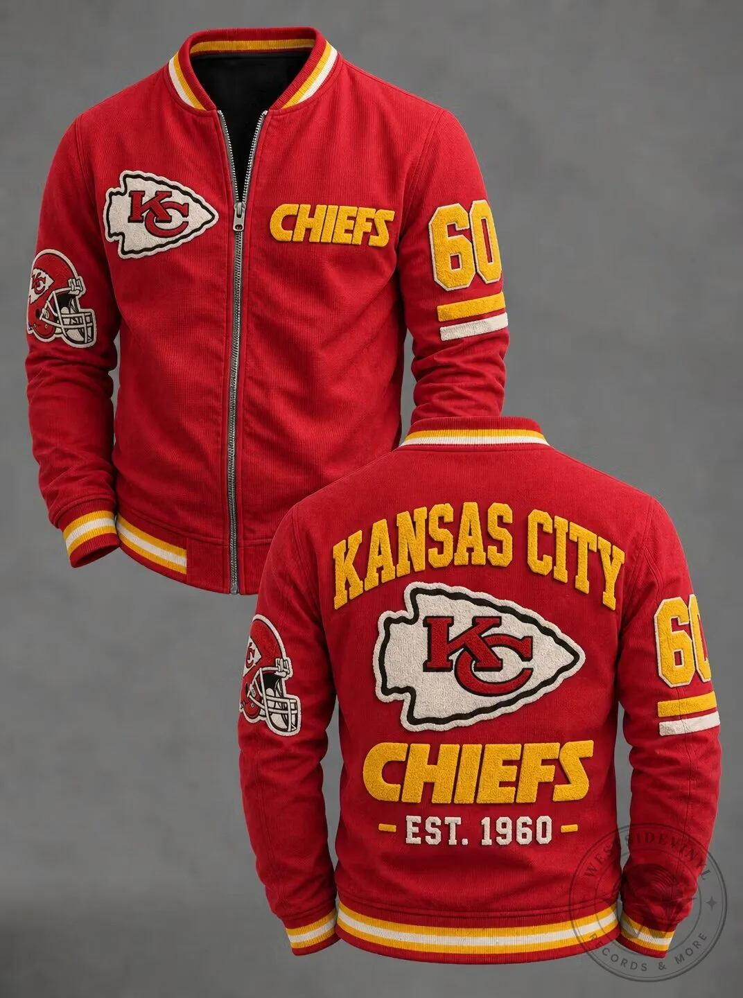 Kansas City Chiefs Football Team Red Varsity Jacket