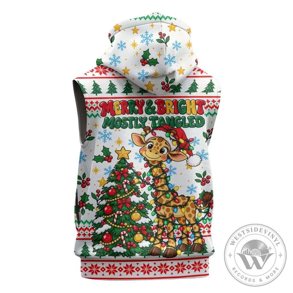 Christmas Giraffe Tall Tangled and Merry Ugly Sweater Sleeveless Hoodie 9 Christmas Giraffe Tall Tangled and Merry Ugly Sweater Sleeveless Hoodie