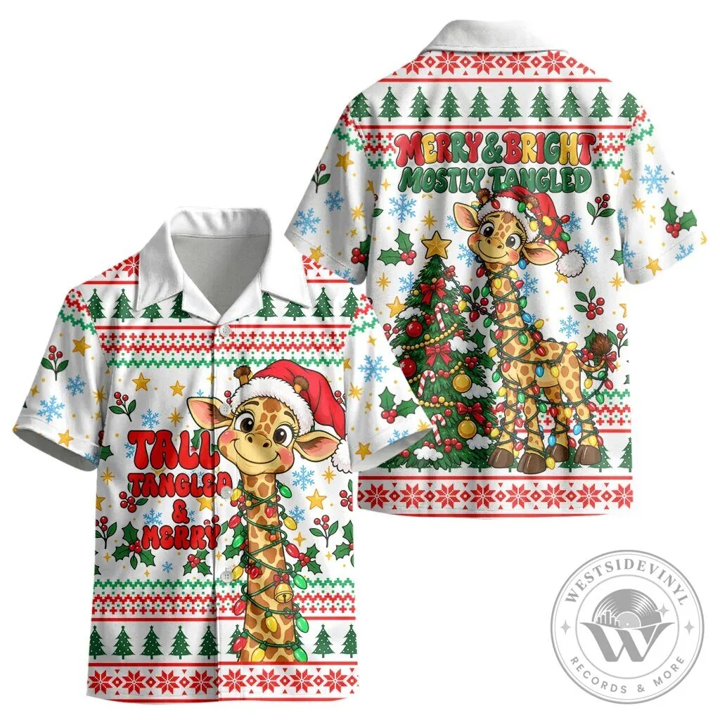 Christmas Giraffe Lights Kid Hawaiian Shirt Funny Tall Tangled Animal 10 Christmas Giraffe Lights Kid Hawaiian Shirt Funny Tall Tangled Animal