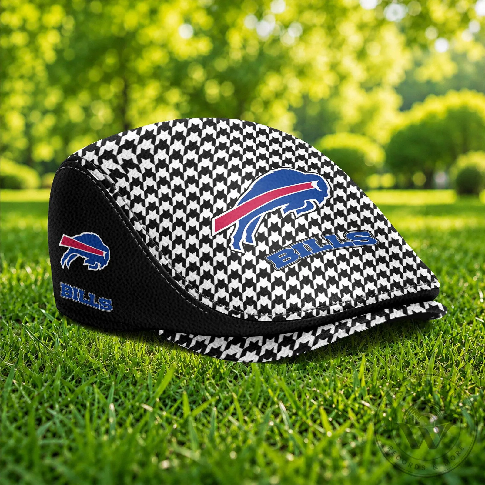 Buffalo Bills Houndstooth Pattern Flat Cap for Football Fans 7 Buffalo Bills Houndstooth Pattern Flat Cap for Football Fans