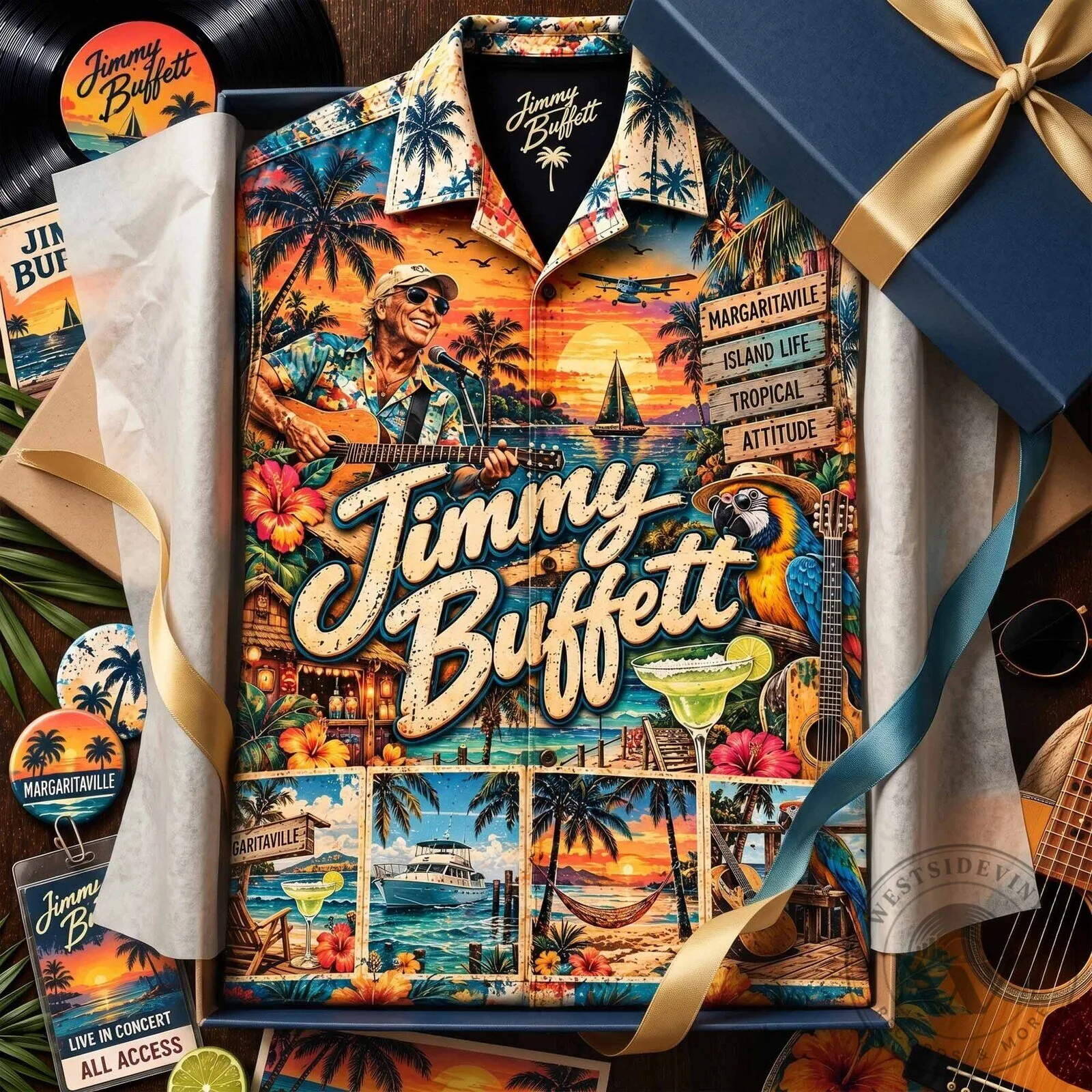 Jimmy Buffett Margaritaville Tropical Island Life Hawaiian Shirt 10 Jimmy Buffett Margaritaville Tropical Island Life Hawaiian Shirt