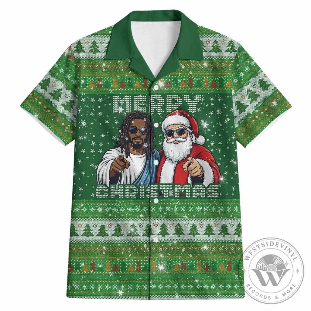 Black Jesus Santa Claus Merry Christmas Ugly Sweater Style Hawaiian Shirt 5 Black Jesus Santa Claus Merry Christmas Ugly Sweater Style Hawaiian Shirt