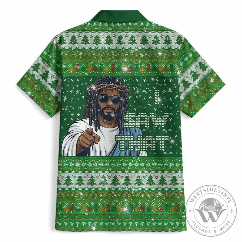 Black Jesus Santa Claus Merry Christmas Ugly Sweater Style Hawaiian Shirt 9 Black Jesus Santa Claus Merry Christmas Ugly Sweater Style Hawaiian Shirt