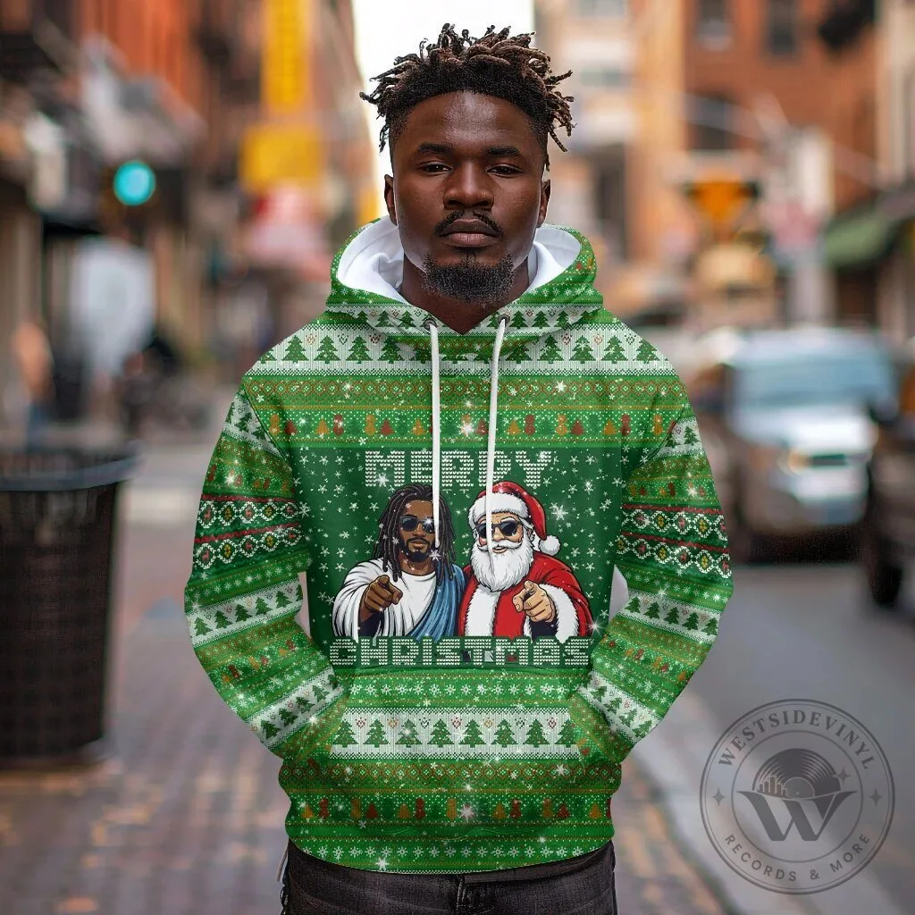 Black Jesus and Santa Claus Merry Christmas Ugly Sweater Style Hoodie 13 Black Jesus and Santa Claus Merry Christmas Ugly Sweater Style Hoodie