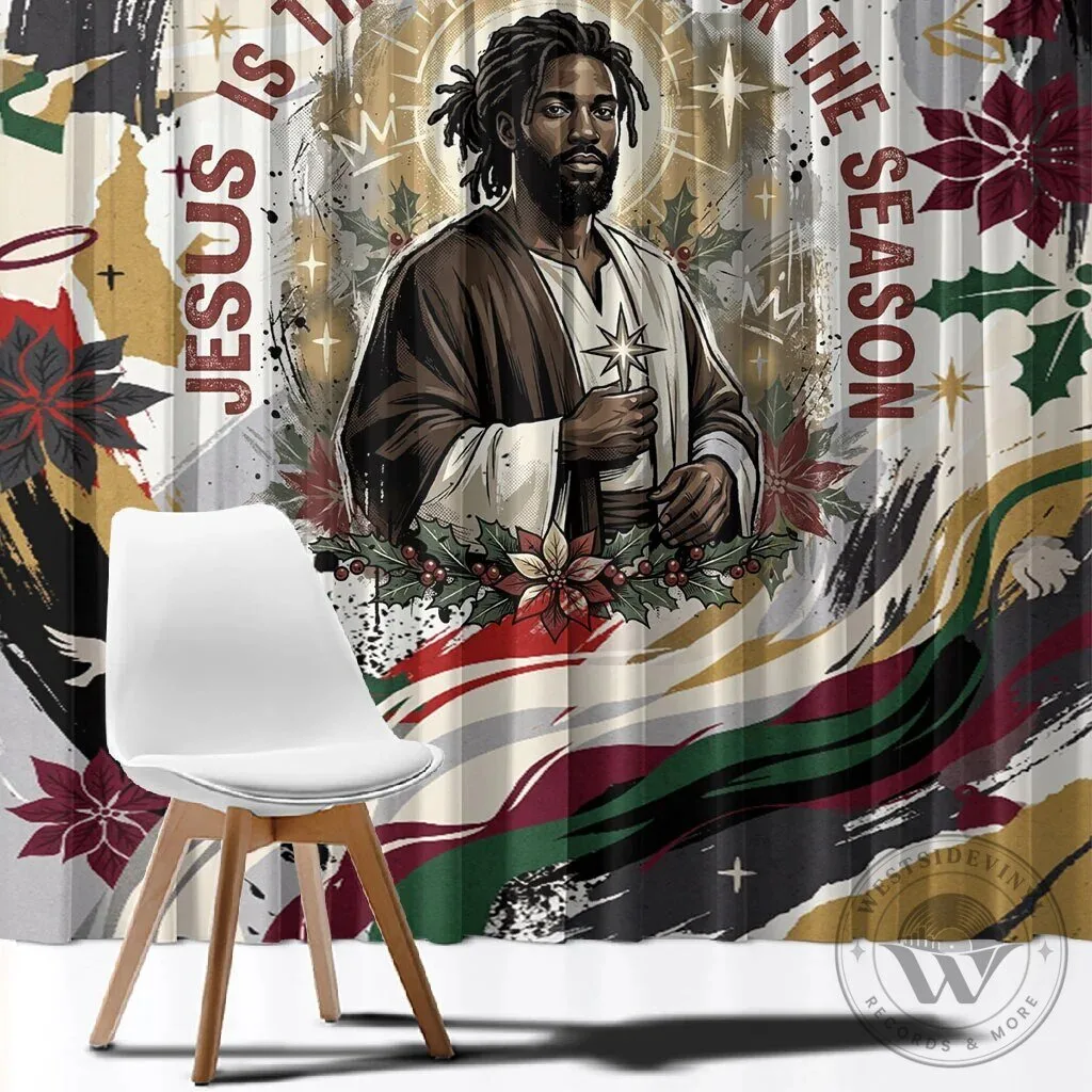 Jesus Is The Reason For The Season Black Christmas Religious Window Curtain 8 Jesus Is The Reason For The Season Black Christmas Religious Window Curtain