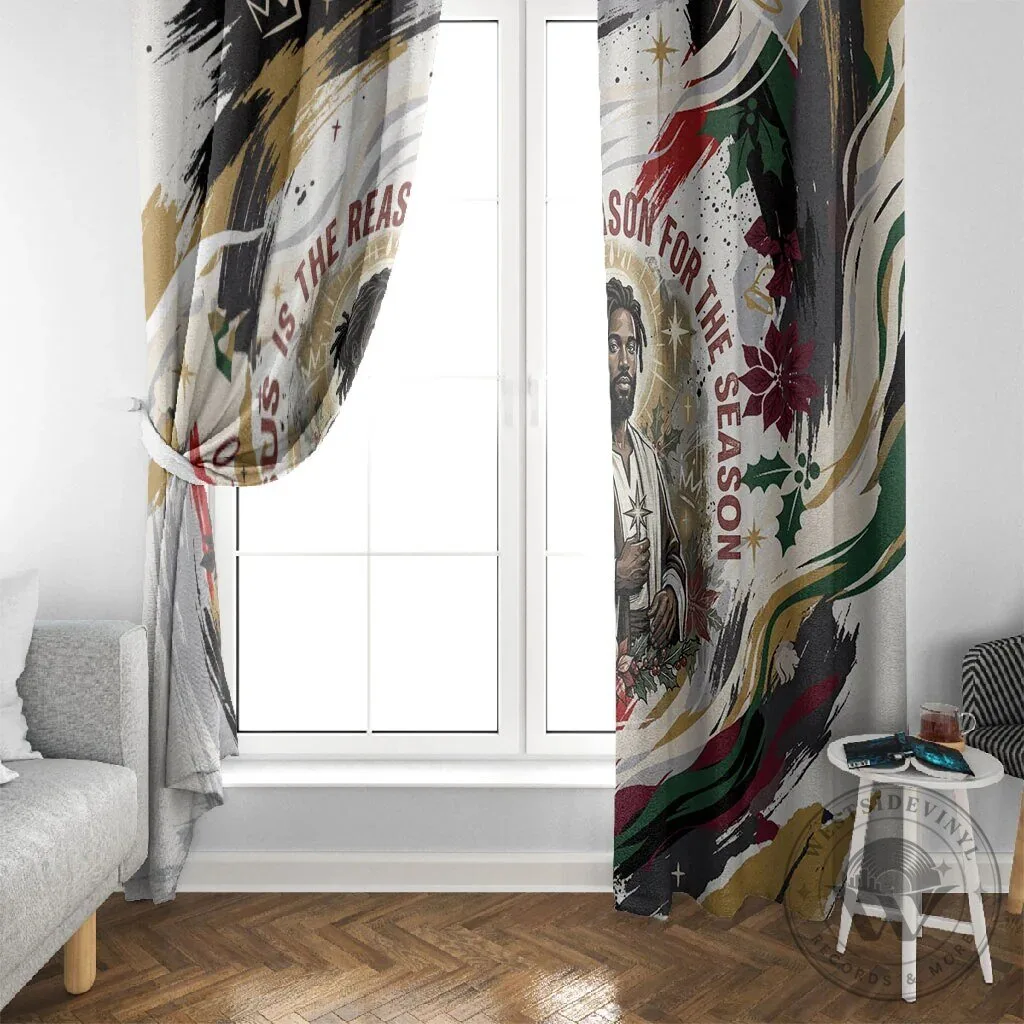 Jesus Is The Reason For The Season Black Christmas Religious Window Curtain 9 Jesus Is The Reason For The Season Black Christmas Religious Window Curtain