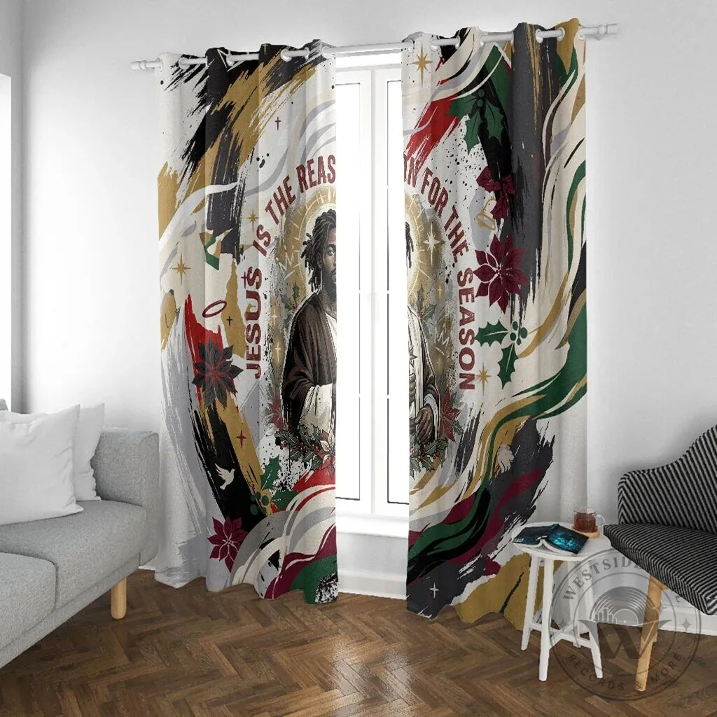 Jesus Is The Reason For The Season Black Christmas Religious Window Curtain 10 Jesus Is The Reason For The Season Black Christmas Religious Window Curtain