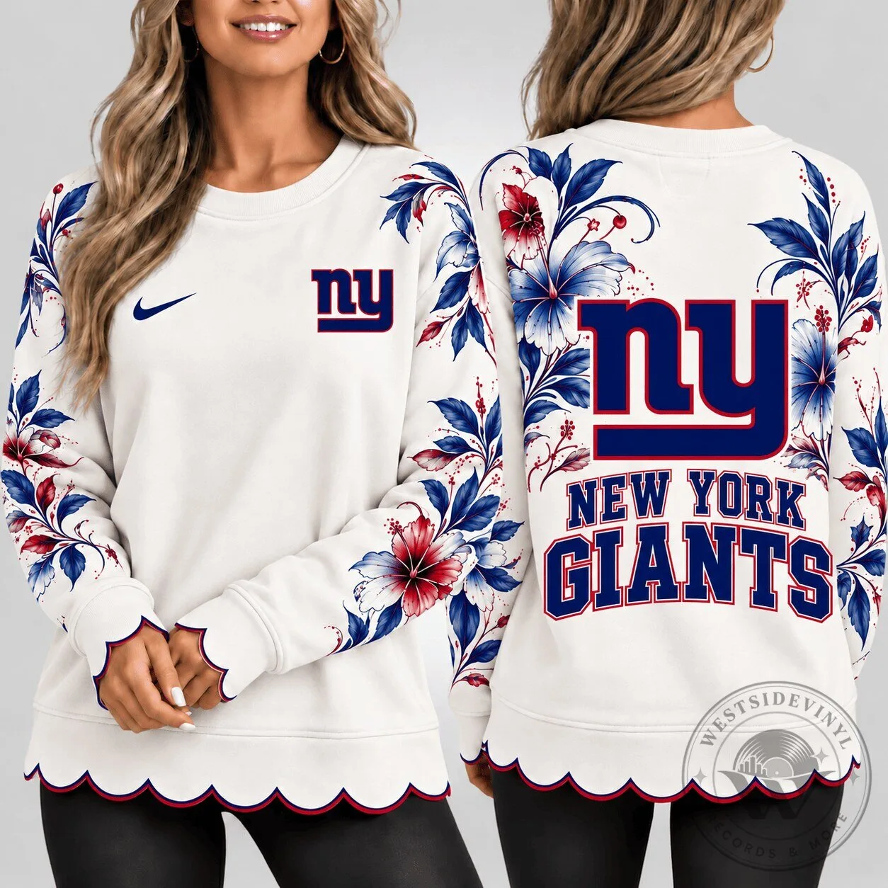 New York Giants Floral Elegance Crewneck Sweatshirt for Women