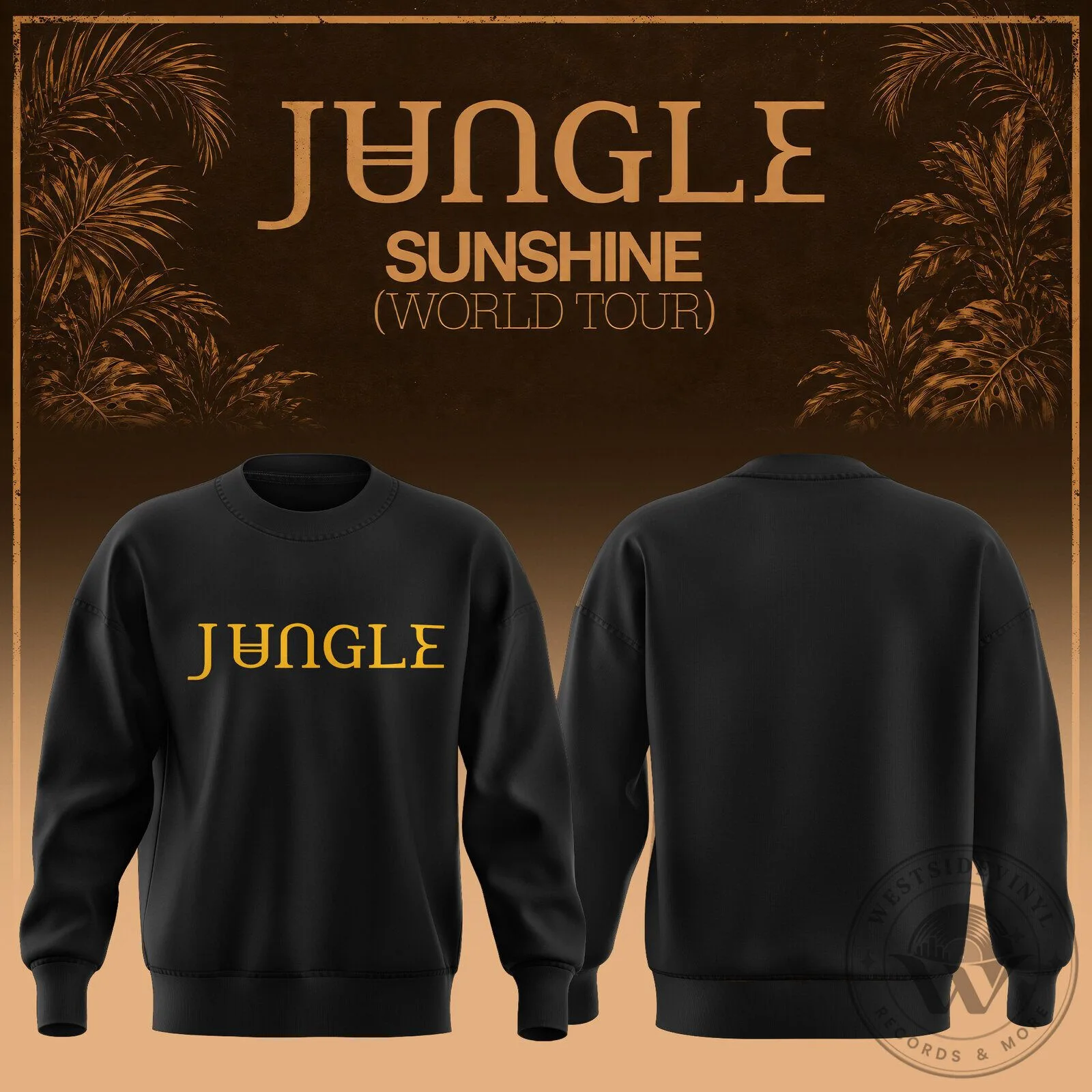 Jungle Sunshine World Tour Music Band Black Crewneck Sweatshirt