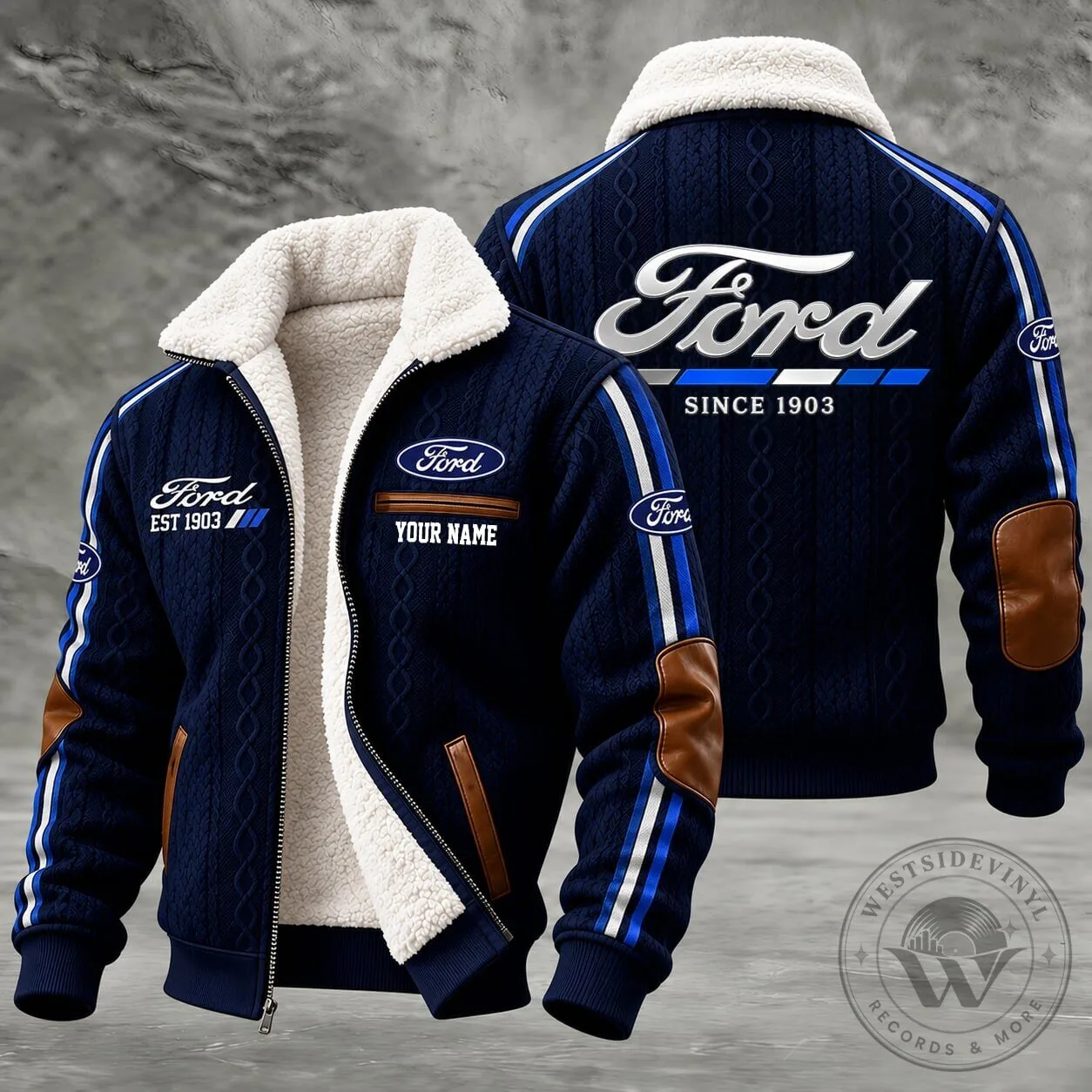 Ford Motor Company Since 1903 Custom Name Winter Fleece Jacket