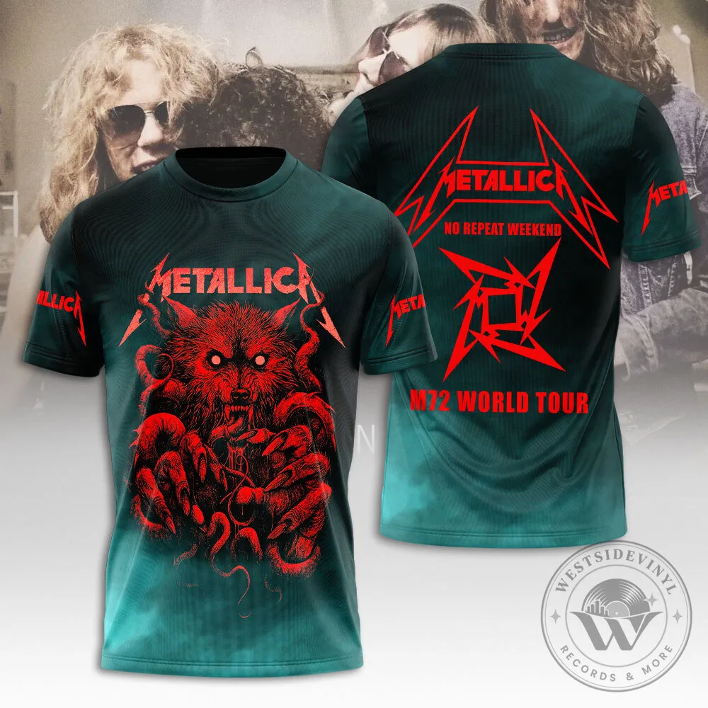 Metallica M72 World Tour No Repeat Weekend Werewolf Graphic T-Shirt