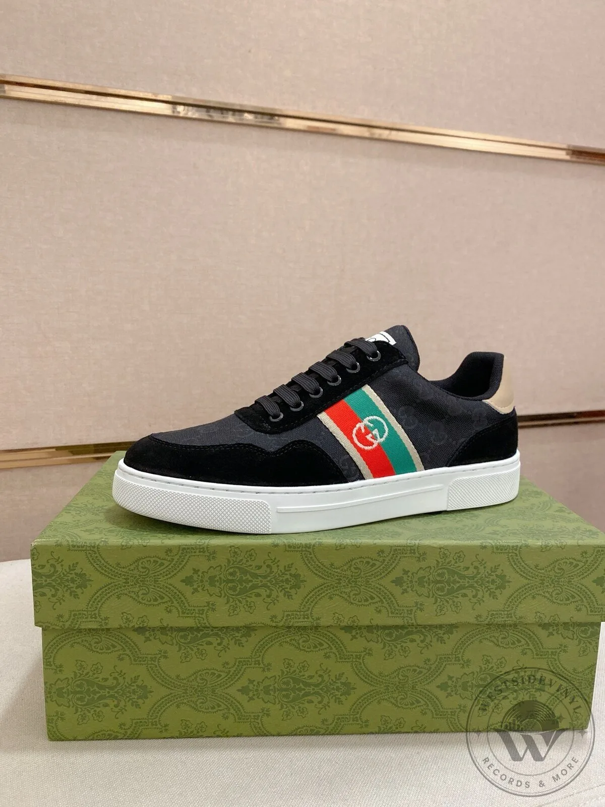 Gucci Black Canvas and Suede Low Top Sneakers with Web Stripe Detail 12 Gucci Black Canvas and Suede Low Top Sneakers with Web Stripe Detail