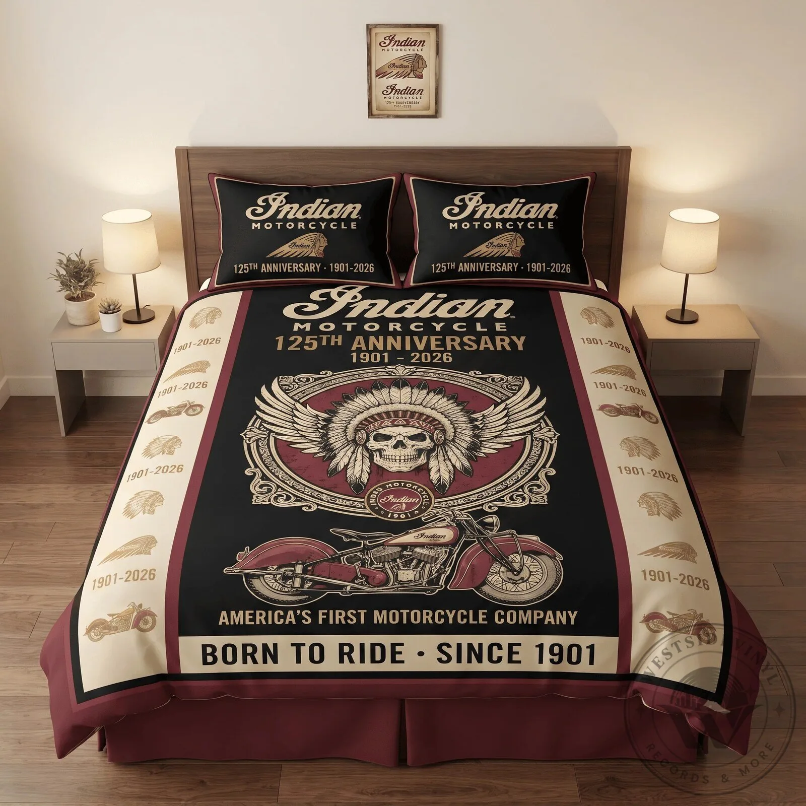 Indian Motorcycle 125th Anniversary Bedding Set