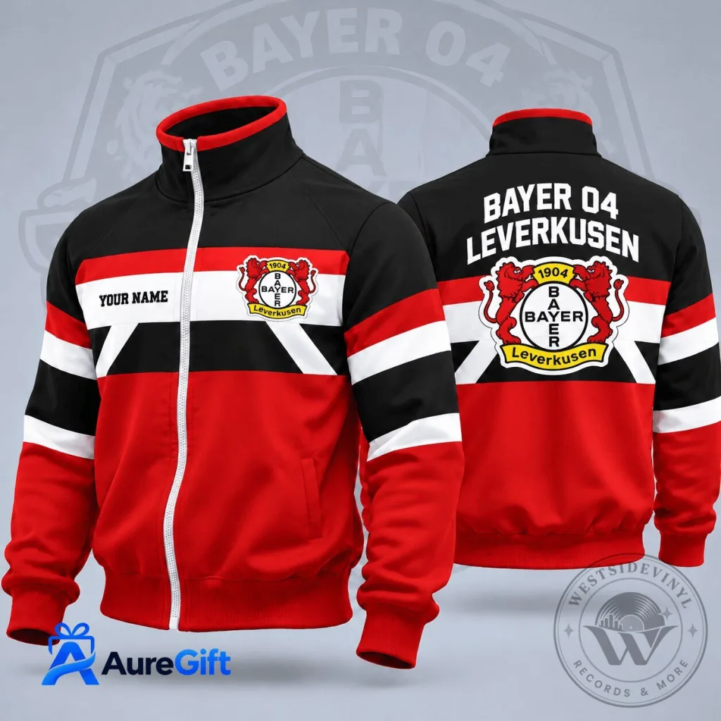 Bayer Leverkusen Bundesliga Matchday Personalized Name Stand Collar Jacket Bayer Leverkusen Bundesliga Matchday Personalized Name Stand Collar Jacket