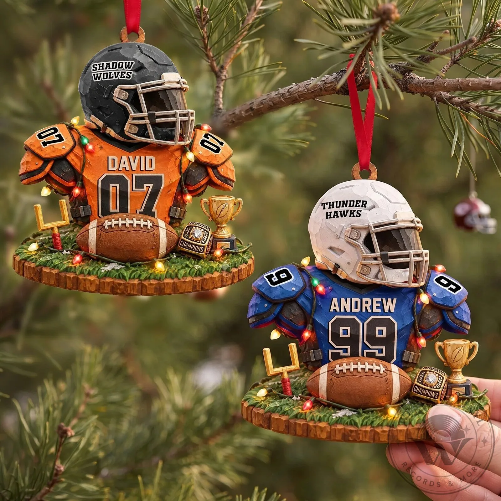 Customizable Christmas Tree Ornament for American Football Players 10 Customizable Christmas Tree Ornament for American Football Players