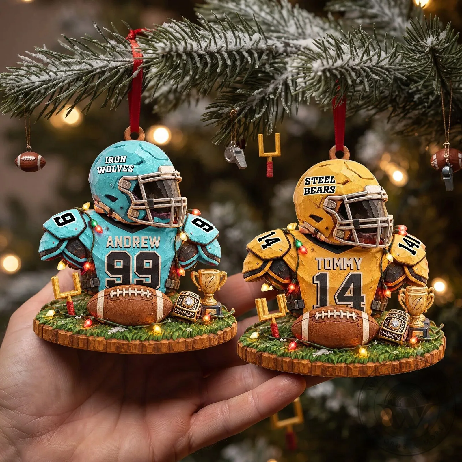 Customizable Christmas Tree Ornament for American Football Players 11 Customizable Christmas Tree Ornament for American Football Players