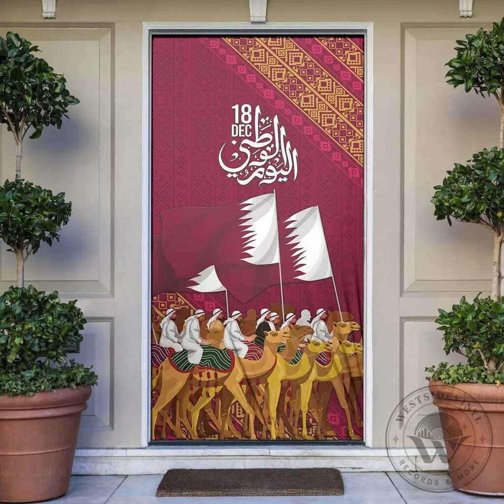 Qatar National Day Arabian Peninsula Camel Parade Door Cover