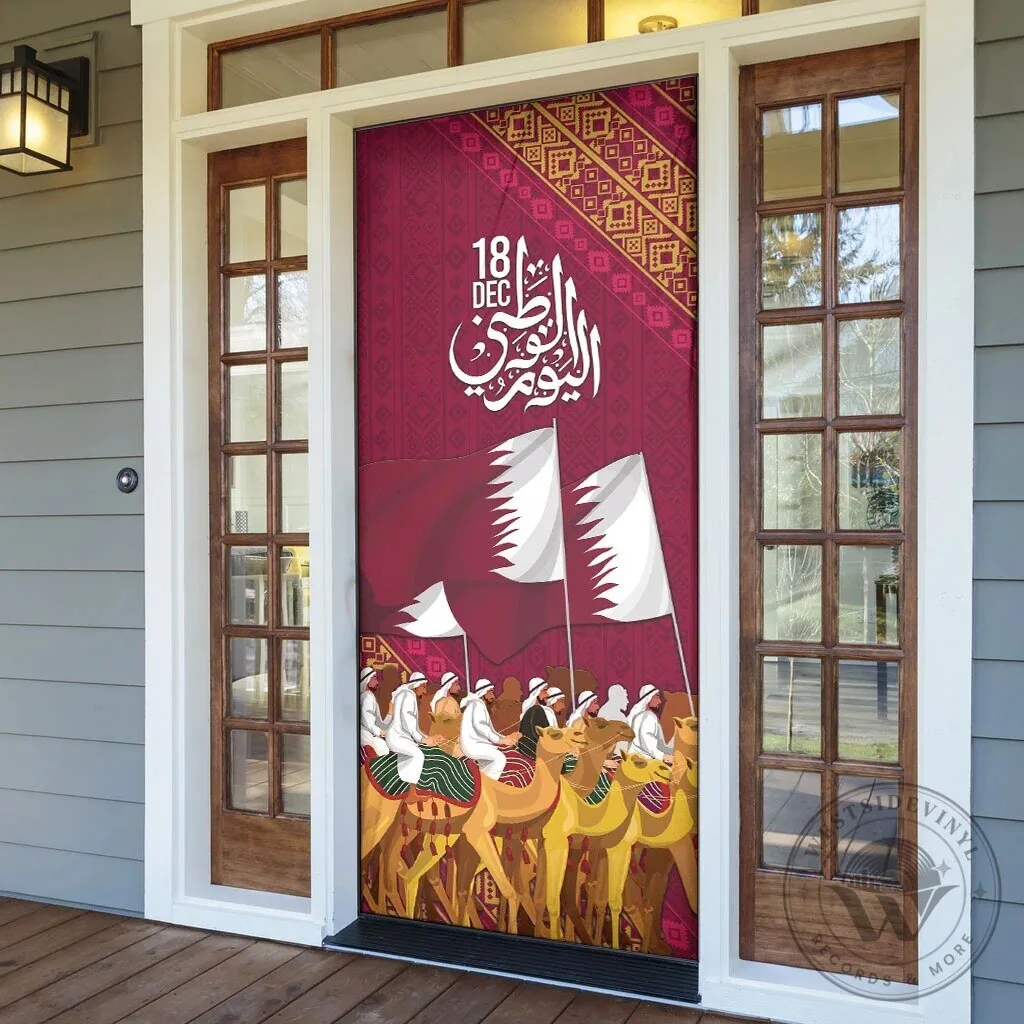 Qatar National Day Arabian Peninsula Camel Parade Door Cover 8 Qatar National Day Arabian Peninsula Camel Parade Door Cover