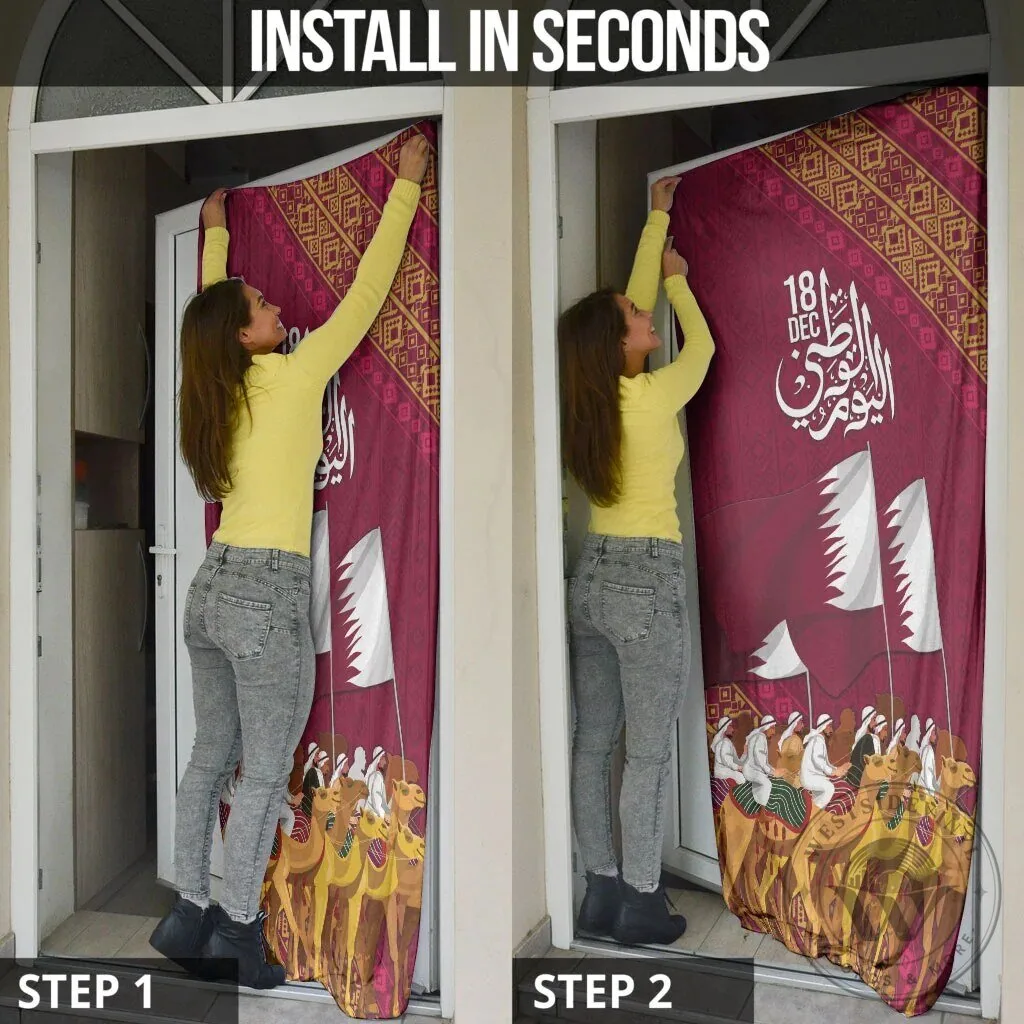 Qatar National Day Arabian Peninsula Camel Parade Door Cover 12 Qatar National Day Arabian Peninsula Camel Parade Door Cover