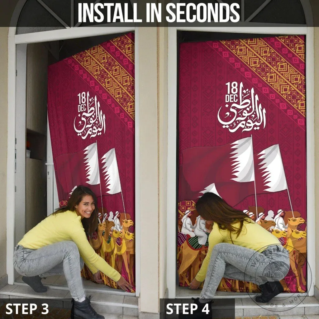 Qatar National Day Arabian Peninsula Camel Parade Door Cover 13 Qatar National Day Arabian Peninsula Camel Parade Door Cover