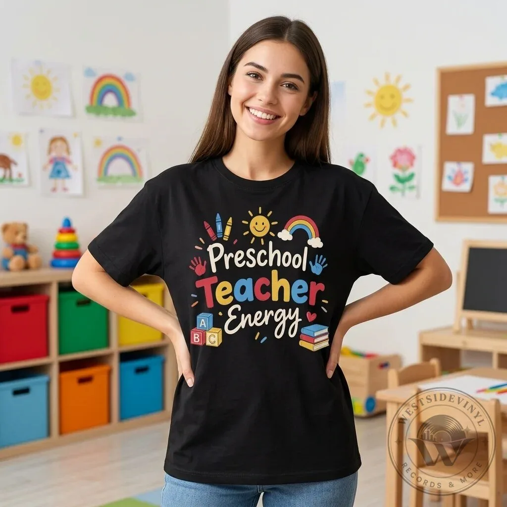 Preschool Teacher Energy Graphic Short Sleeve T-Shirt