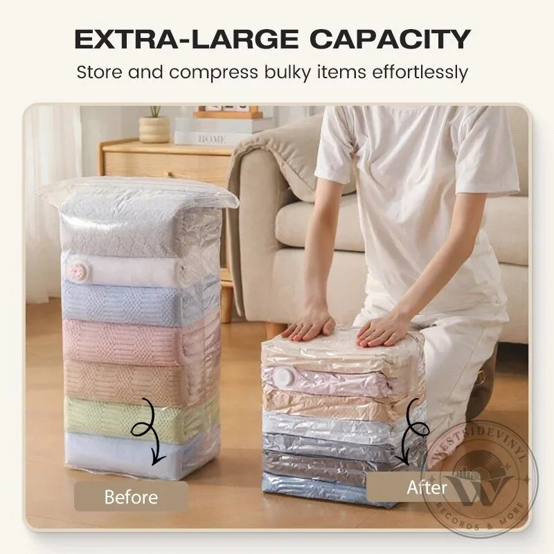 No-Pump Large Vacuum Storage Compression Bags for Home Space Saving 25 No-Pump Large Vacuum Storage Compression Bags for Home Space Saving