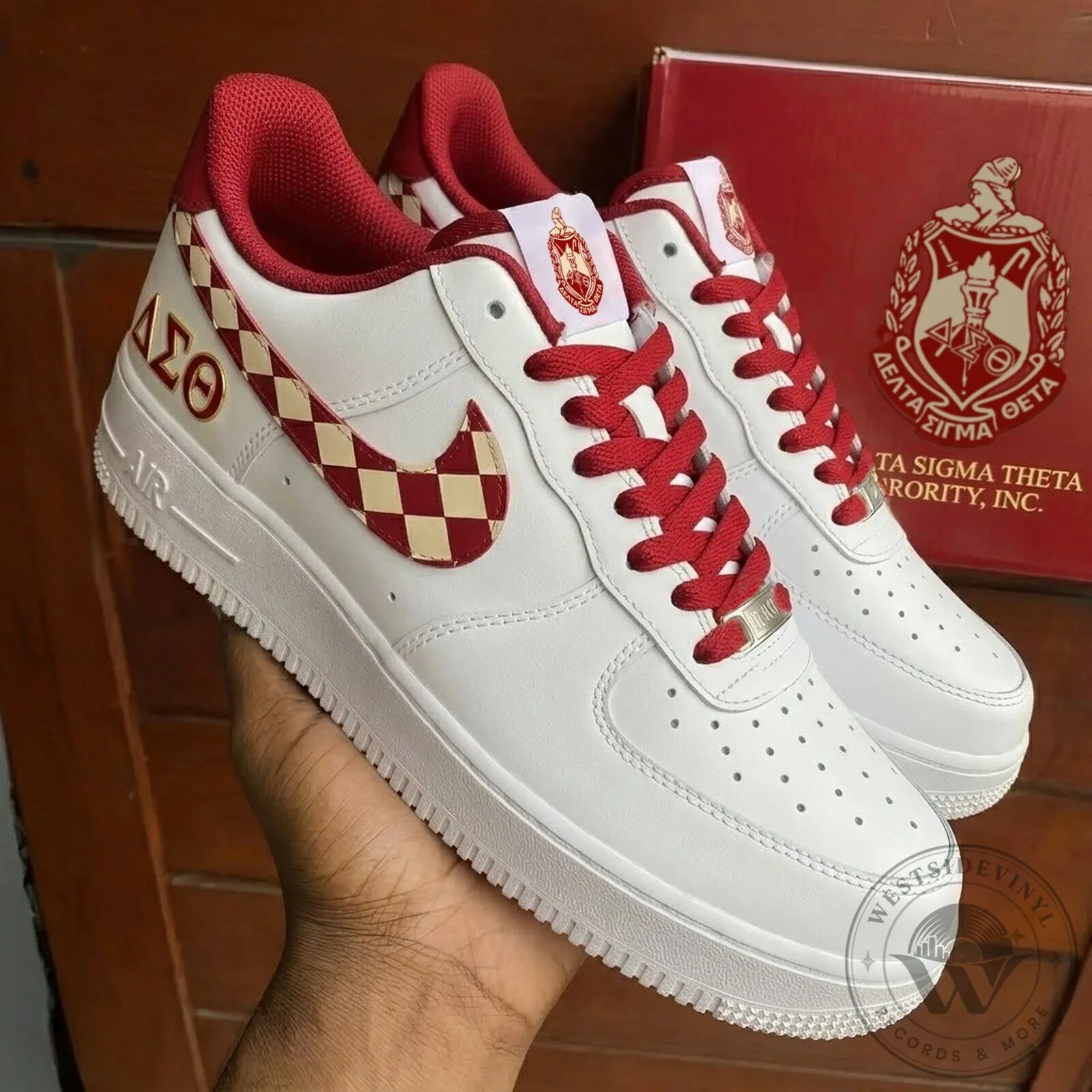 Delta Sigma Theta Sorority Air Force 1 Style Custom Sneakers Shoes