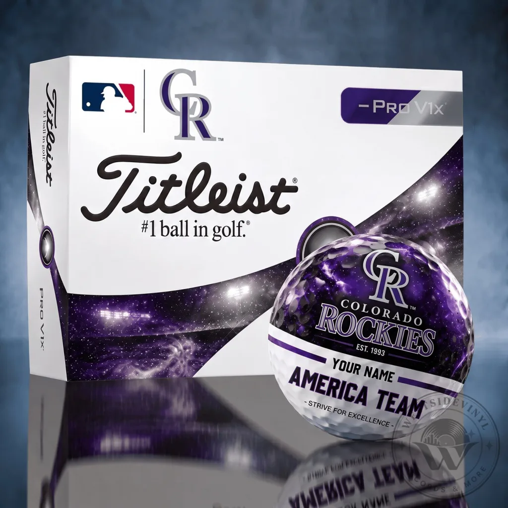 Colorado Rockies Personalized Titleist Pro V1x Golf Ball Colorado Rockies Personalized Titleist Pro V1x Golf Ball