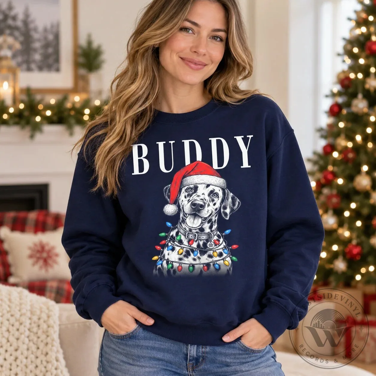 Personalized Dog and Cat Christmas Lights Pet Portrait Holiday Sweatshirt 16 Personalized Dog and Cat Christmas Lights Pet Portrait Holiday Sweatshirt