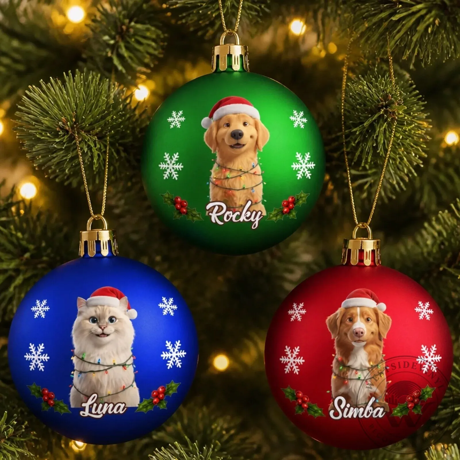 Personalized Pet Photo Christmas Tree Ornament Custom Dog Cat Name Holiday Decor 1 Personalized Pet Photo Christmas Tree Ornament Custom Dog Cat Name Holiday Decor
