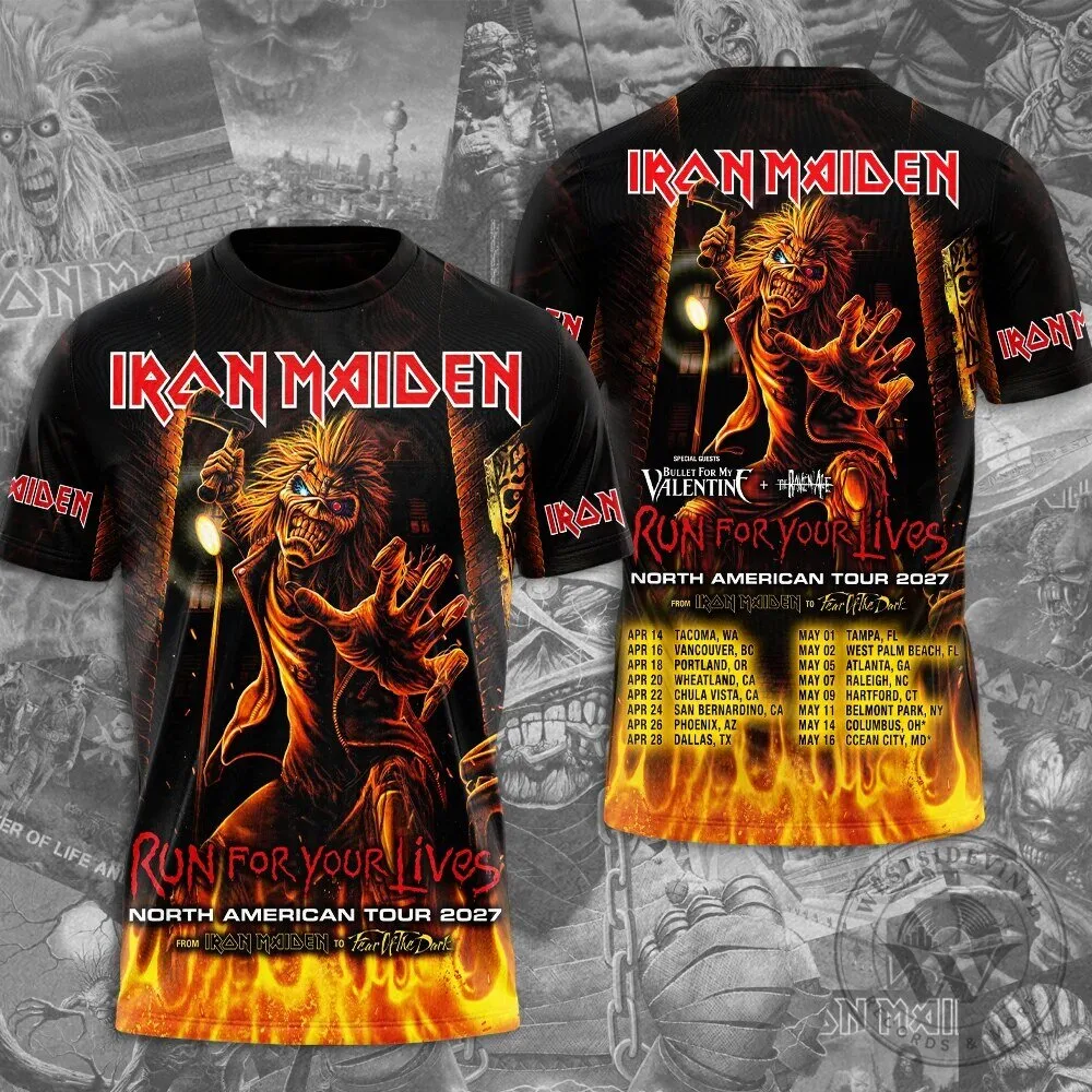 North American Tour 2027 T-Shirt for Iron Maiden's Run For Your Lives