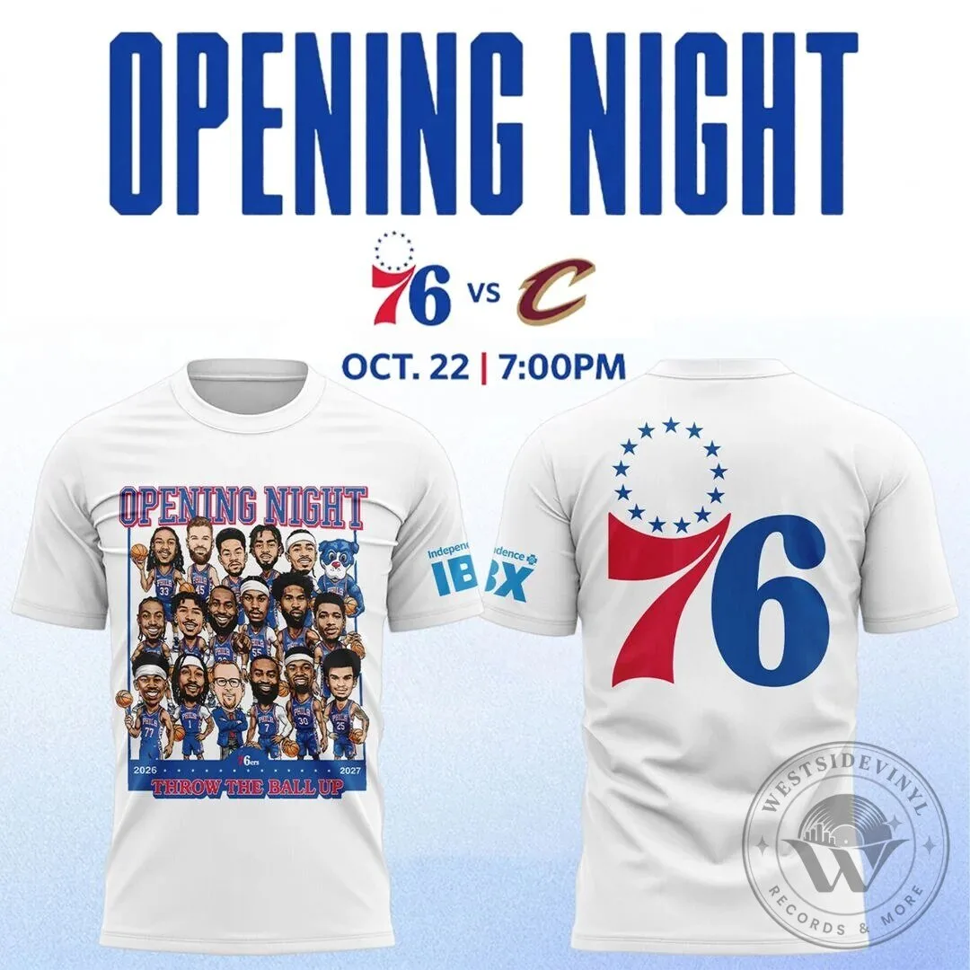 2026 Opening Night Fan T-Shirt for Philadelphia 76ers Basketball Team