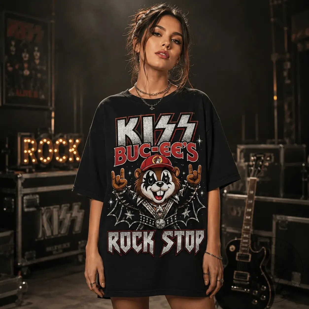 KISS Band Buc-ee's Rock Stop Highway Concert T-Shirt 13 KISS Band Buc-ee