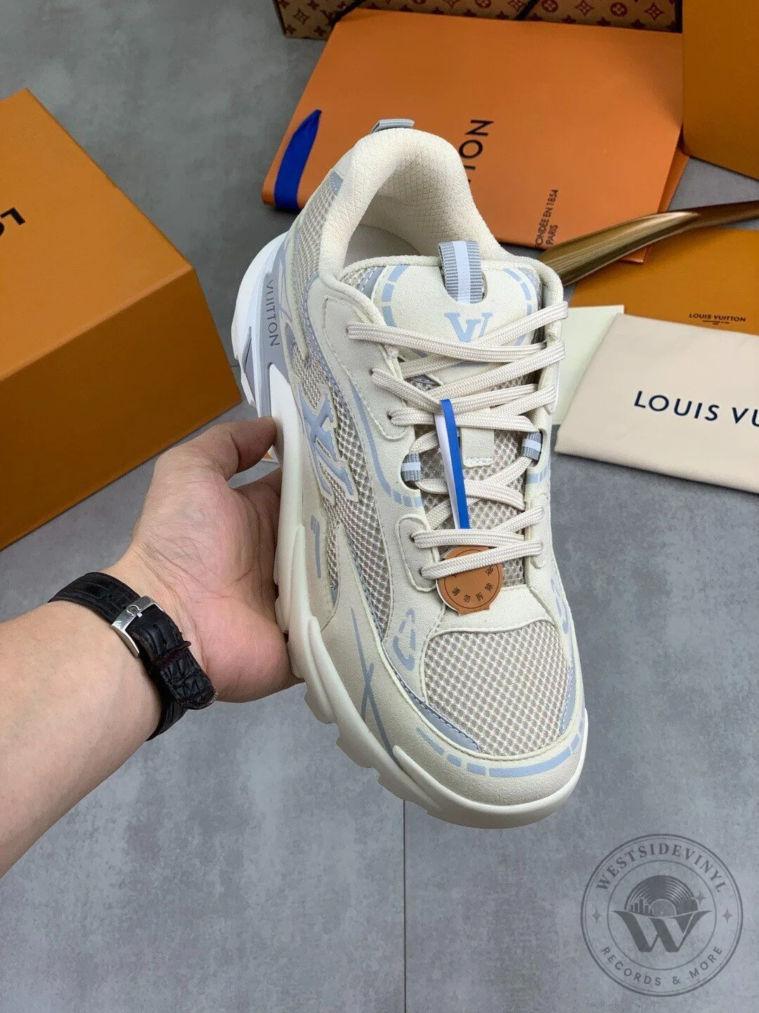 Louis Vuitton White and Blue Monogram Archlight Trainers Luxury Shoes 9 Louis Vuitton White and Blue Monogram Archlight Trainers Luxury Shoes