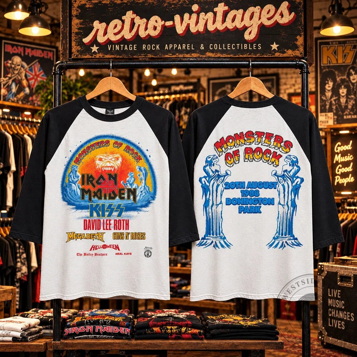 Iron Maiden Powerslave World Slavery Tour 1984-85 Raglan T-Shirt 18 Iron Maiden Powerslave World Slavery Tour 1984-85 Raglan T-Shirt