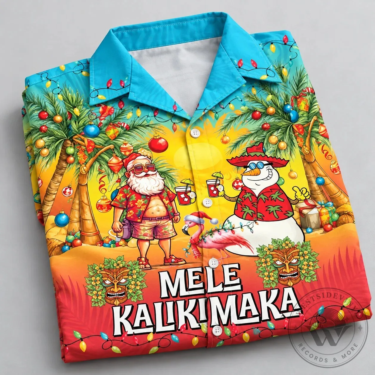 Mele Kalikimaka Santa Claus Snowman Hawaiian Christmas Shirt 10 Mele Kalikimaka Santa Claus Snowman Hawaiian Christmas Shirt