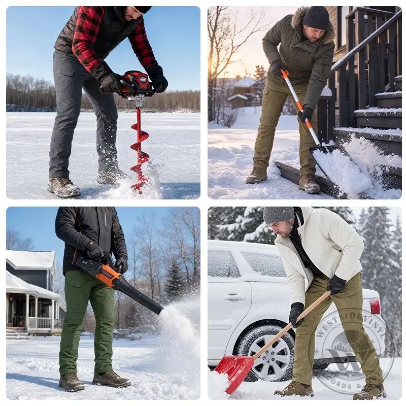 Men's Fleece Lined Cargo Pants with Pockets, Warm Outdoor Tactical Trousers 21 Men