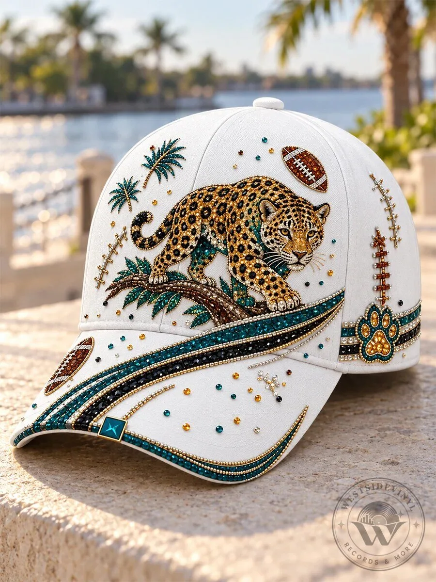 Jacksonville Jaguars Football Team Leopard Print Embellished Baseball Cap Hat 5 Jacksonville Jaguars Football Team Leopard Print Embellished Baseball Cap Hat