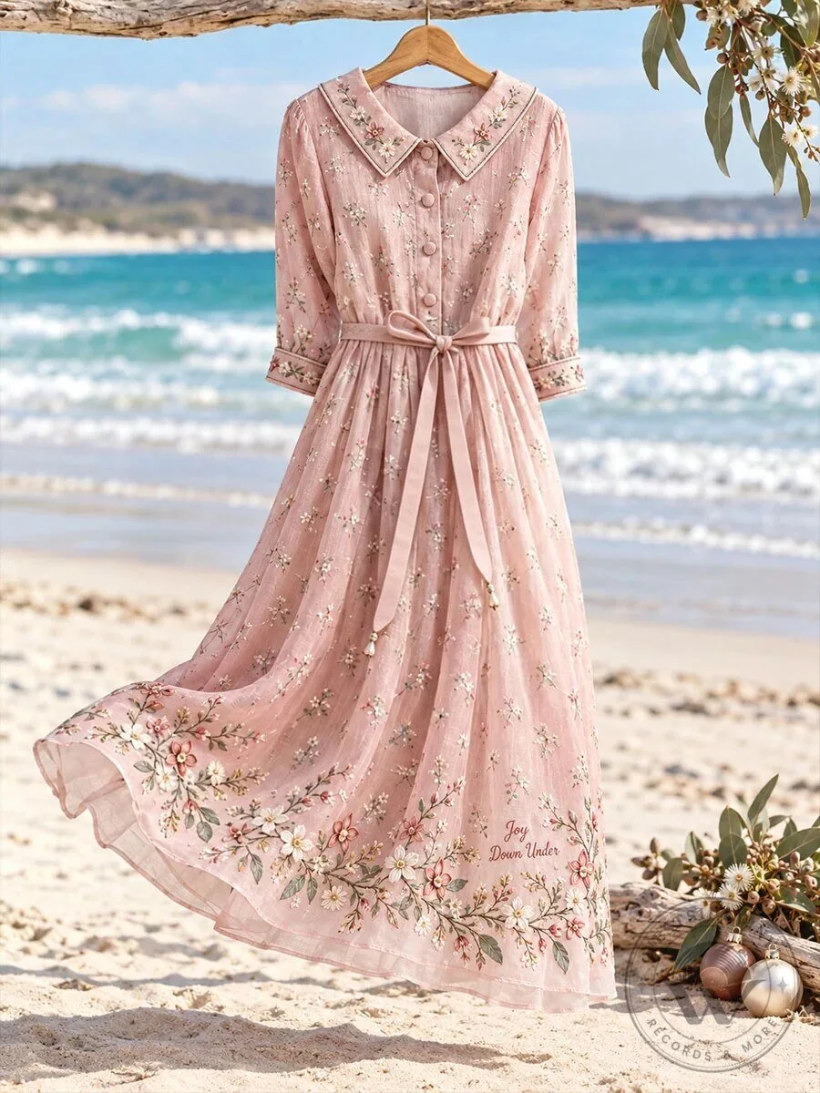 Women's Australian Christmas Down Under Floral Printed Dress