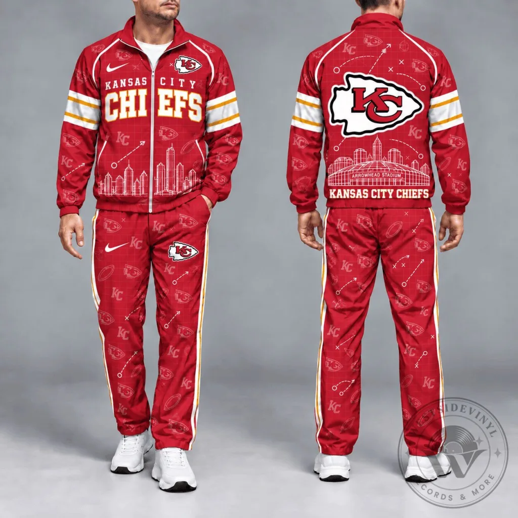 Kansas City Chiefs Football Team Red Game Day Tracksuit Set Kansas City Chiefs Football Team Red Game Day Tracksuit Set