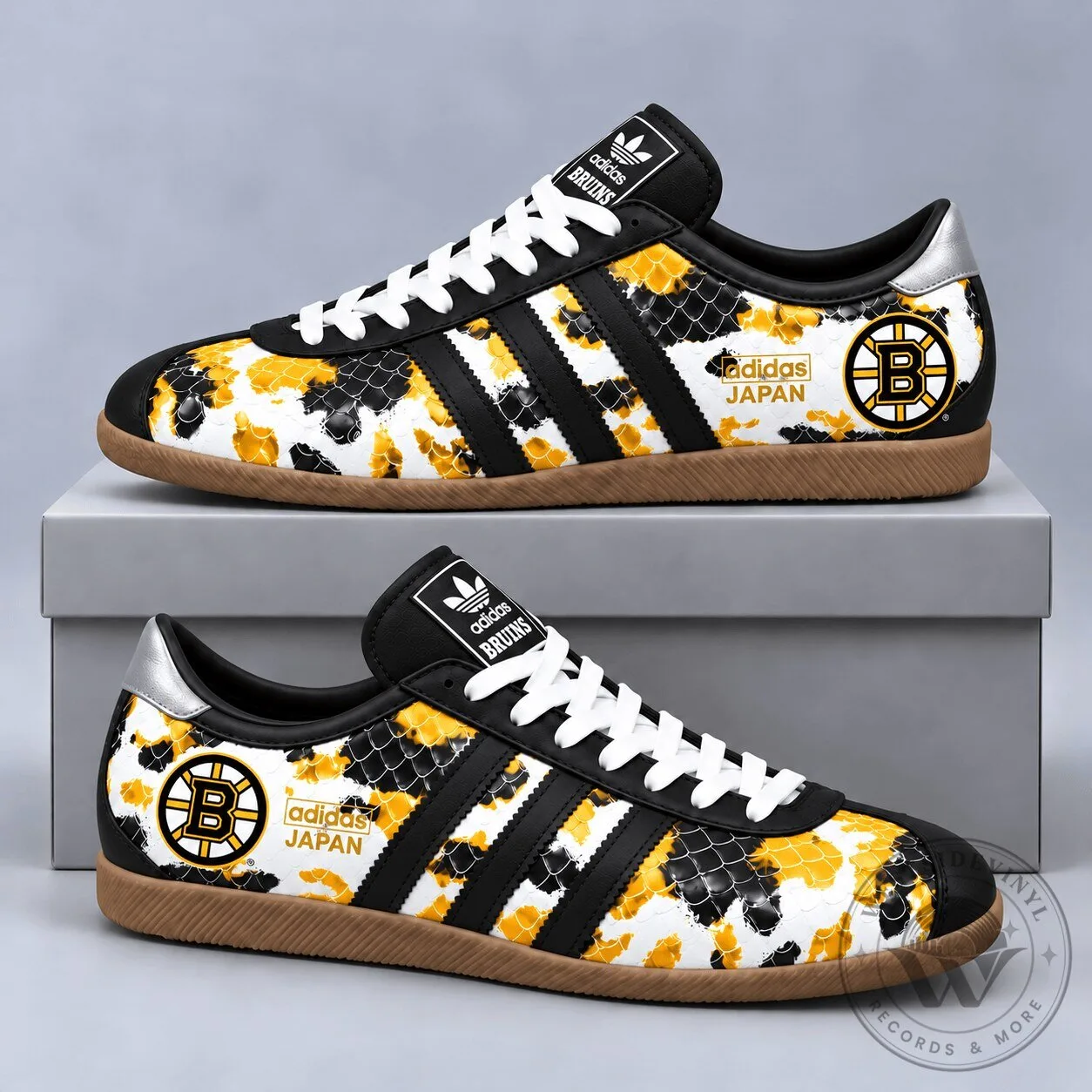 Boston Bruins NHL Ice Camo Pattern Low Top Sneakers