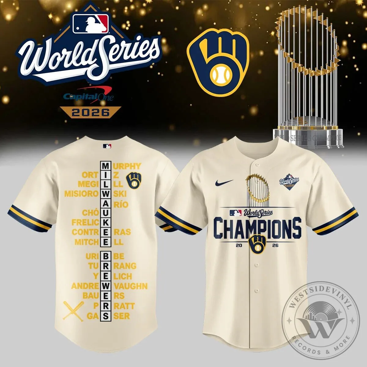2026 World Series Champion Baseball Jersey for Milwaukee Brewers Fans 5 2026 World Series Champion Baseball Jersey for Milwaukee Brewers Fans