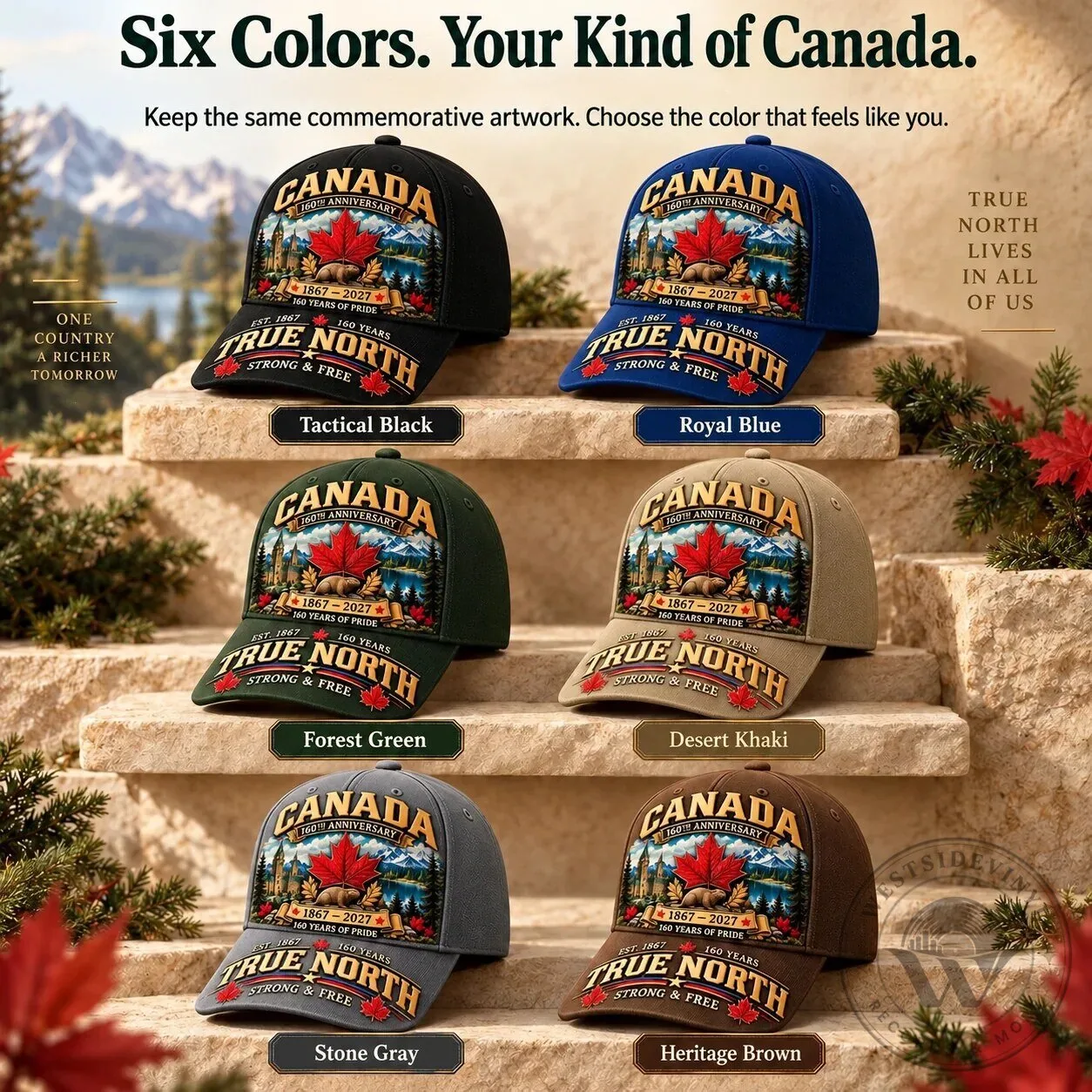 Canada 160th Anniversary True North Strong and Free Adjustable Cap Hat 24 Canada 160th Anniversary True North Strong and Free Adjustable Cap Hat
