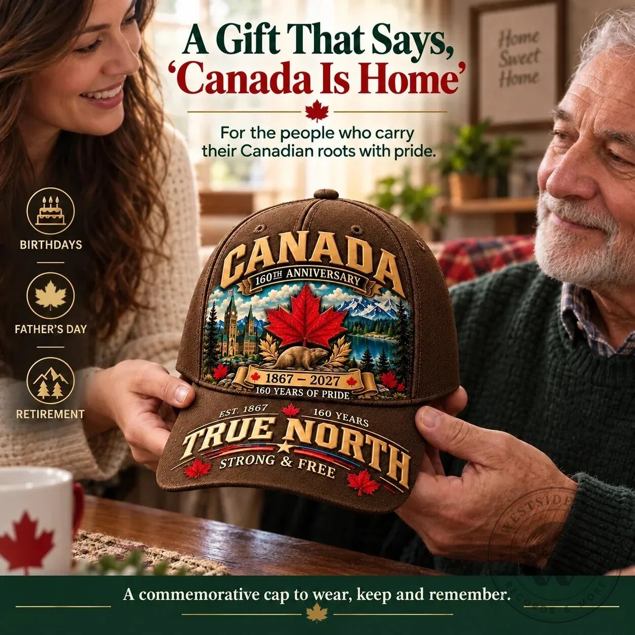 Canada 160th Anniversary True North Strong and Free Adjustable Cap Hat 30 Canada 160th Anniversary True North Strong and Free Adjustable Cap Hat